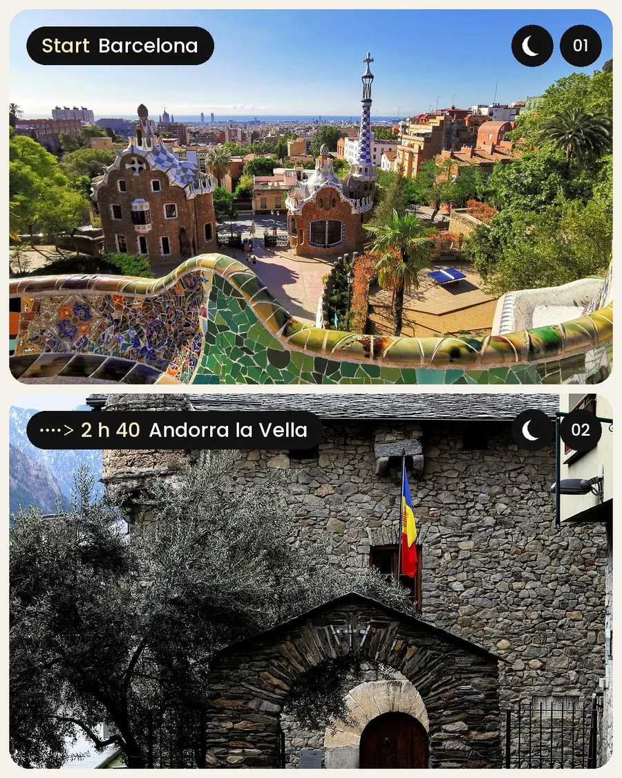 Barcelona, Andorra, Toulouse, slide 4 of 7