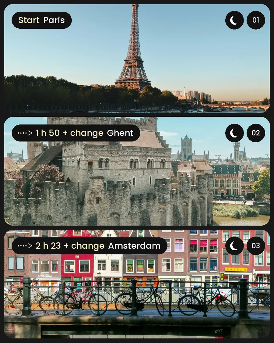 Paris, Ghent, Amsterdam, slide 3 of 13